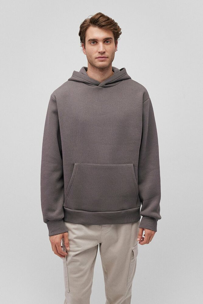 Mavi Kapişonlu Gri Erkek Sweat 0S10275-70096 - 3