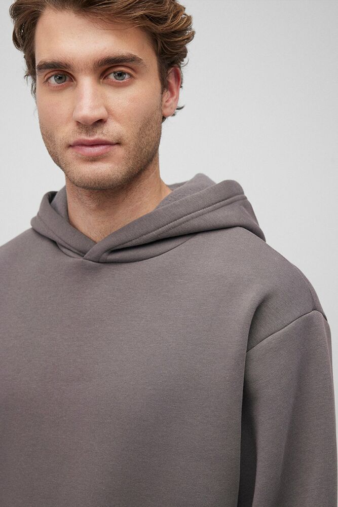 Mavi Kapişonlu Gri Erkek Sweat 0S10275-70096 - 5