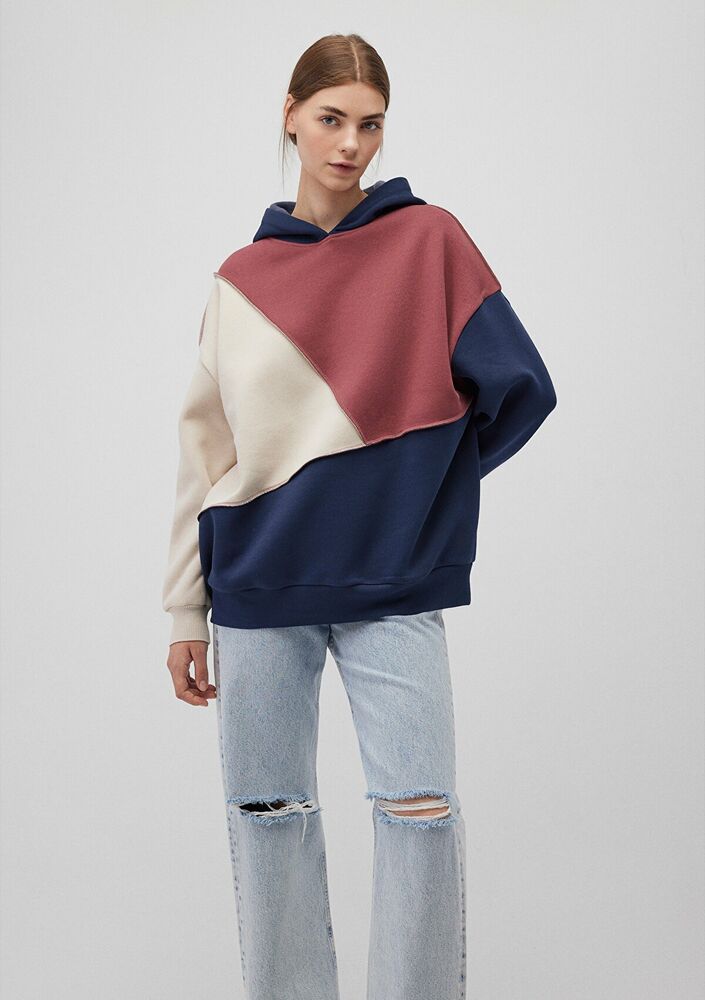 Mavi Kapişonlu Kadın Sweat 1S10170-70399 - 1