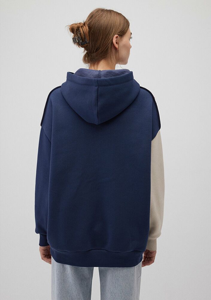 Mavi Kapişonlu Kadın Sweat 1S10170-70399 - 4