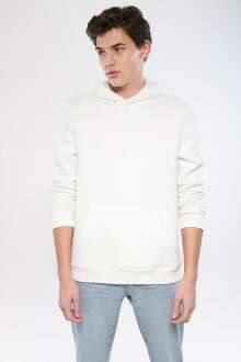 Mavi Kapişonlu Kırık Beyaz Erkek Sweat 0610937-70057 - Mavi (1)