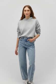 Mavi Kapişonlu Mineral Gri Kadın Sweat 1S10191-70093 - Mavi (1)