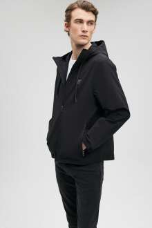 Mavi Kapişonlu Siyah Erkek Ceket 0110314-900 - Mavi (1)