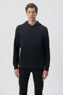 Mavi Kapişonlu Siyah Erkek Sweat 0610937-900 - Mavi (1)