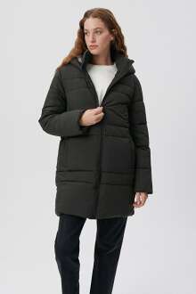 Mavi Kapişonlu Siyah Kadın Ceket 1110227-900 - Mavi (1)