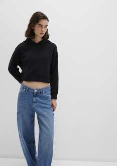 Mavi Kapişonlu Siyah Kadın Sweat 1S10386-900 - 3