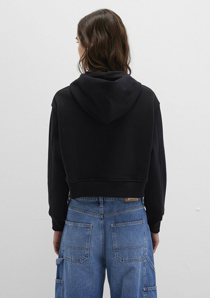 Mavi Kapişonlu Siyah Kadın Sweat 1S10386-900 - 5