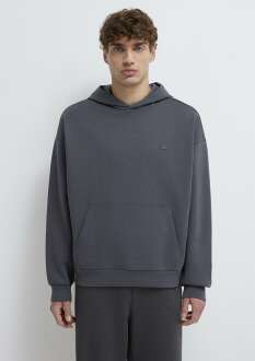 Mavi Kapüşonlu Antrasit Boxy Fit Erkek Sweatshirt 0S10416-80955 - 3