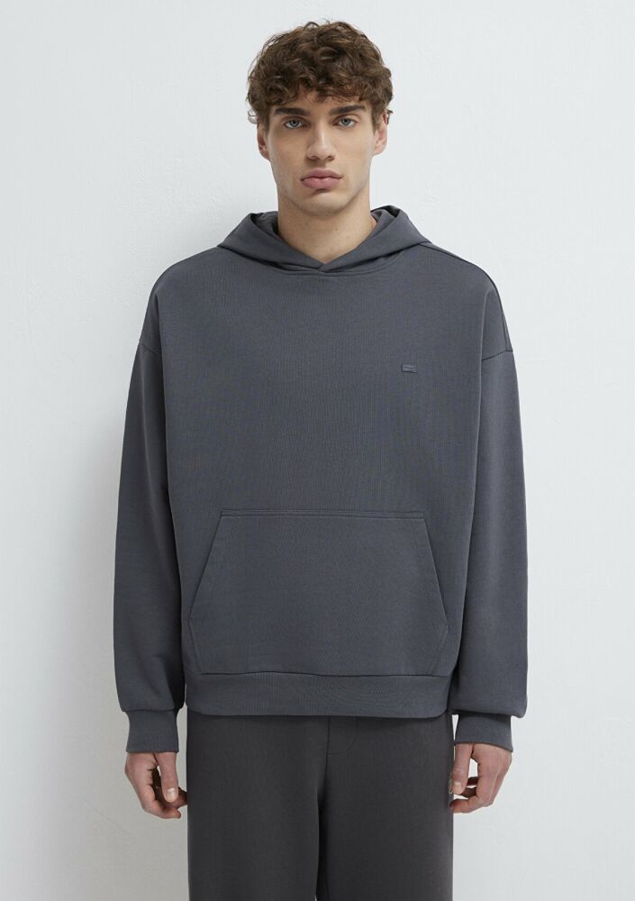 Mavi Kapüşonlu Antrasit Boxy Fit Erkek Sweatshirt 0S10416-80955 - 3