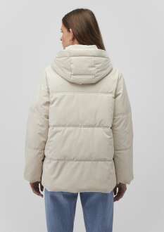 Mavi Kapüşonlu Bej Şişme Kadın Mont 1110445-70143 - 4