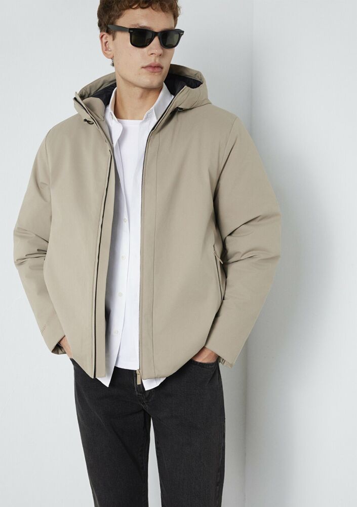 Mavi Kapüşonlu Kum Loose Fit Erkek Ceket 0110784-80697