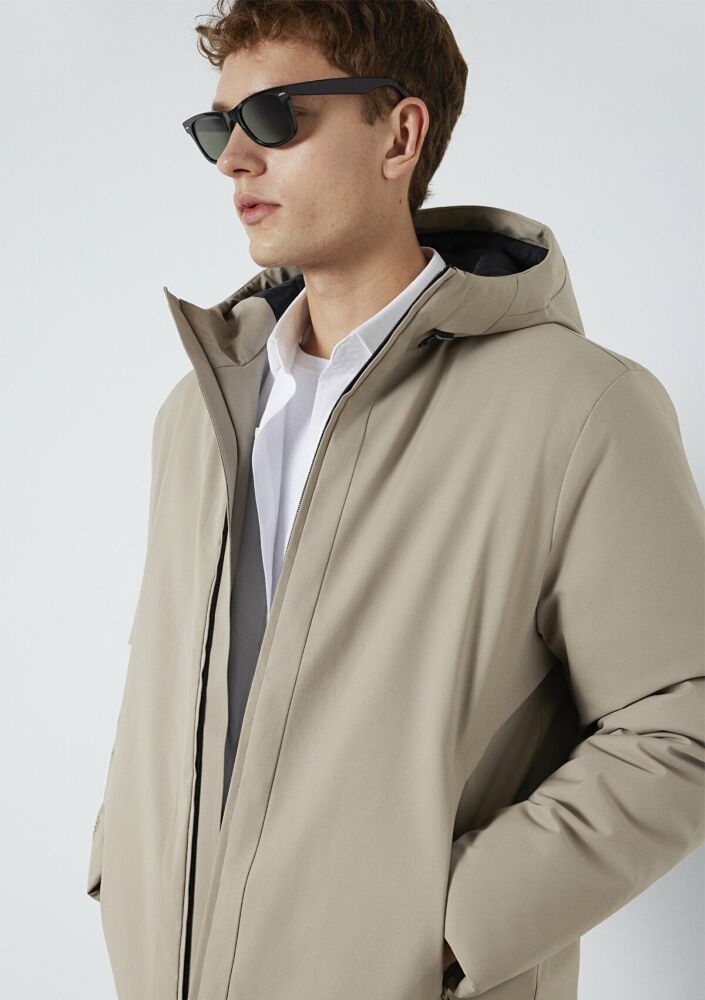 Mavi Kapüşonlu Kum Loose Fit Erkek Ceket 0110784-80697 (1)