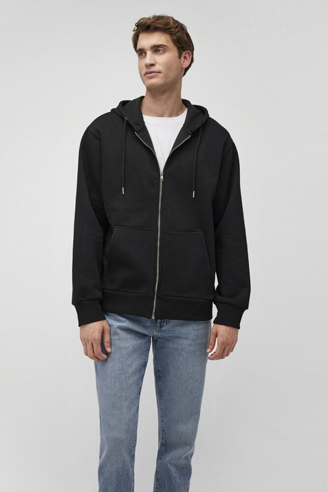 Mavi Kapüşonlu Siyah Erkek Sweat 0S10277-900 (1)