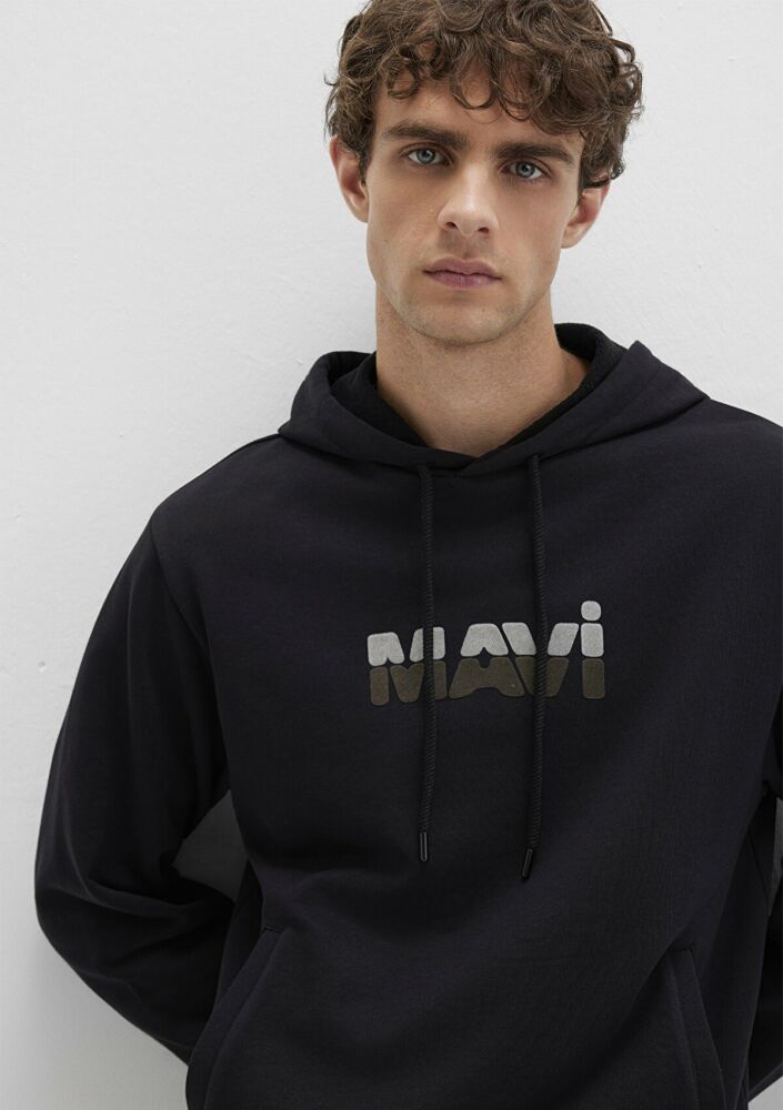 Mavi Kapüşonlu Siyah Erkek Sweat 0S10395-900