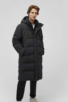 Mavi Kapüşonlu Siyah Parka 0110477-900 - 1