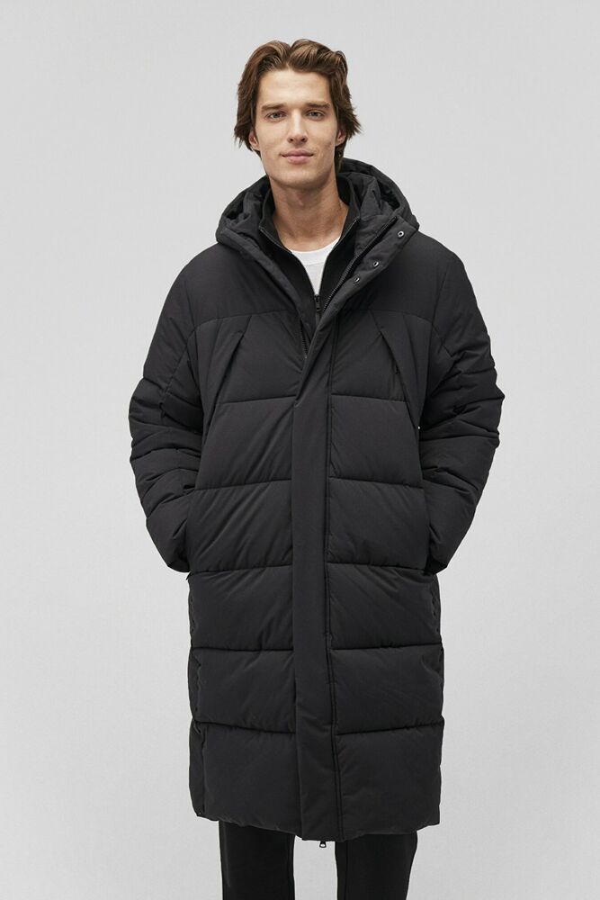 Mavi Kapüşonlu Siyah Parka 0110477-900 - 2