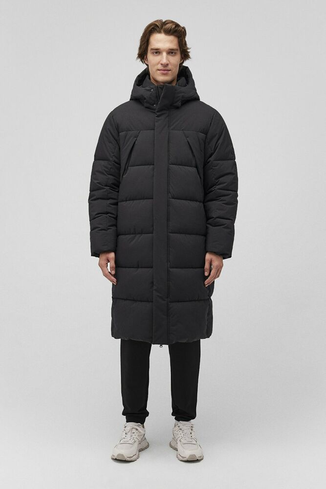 Mavi Kapüşonlu Siyah Parka 0110477-900 - 4