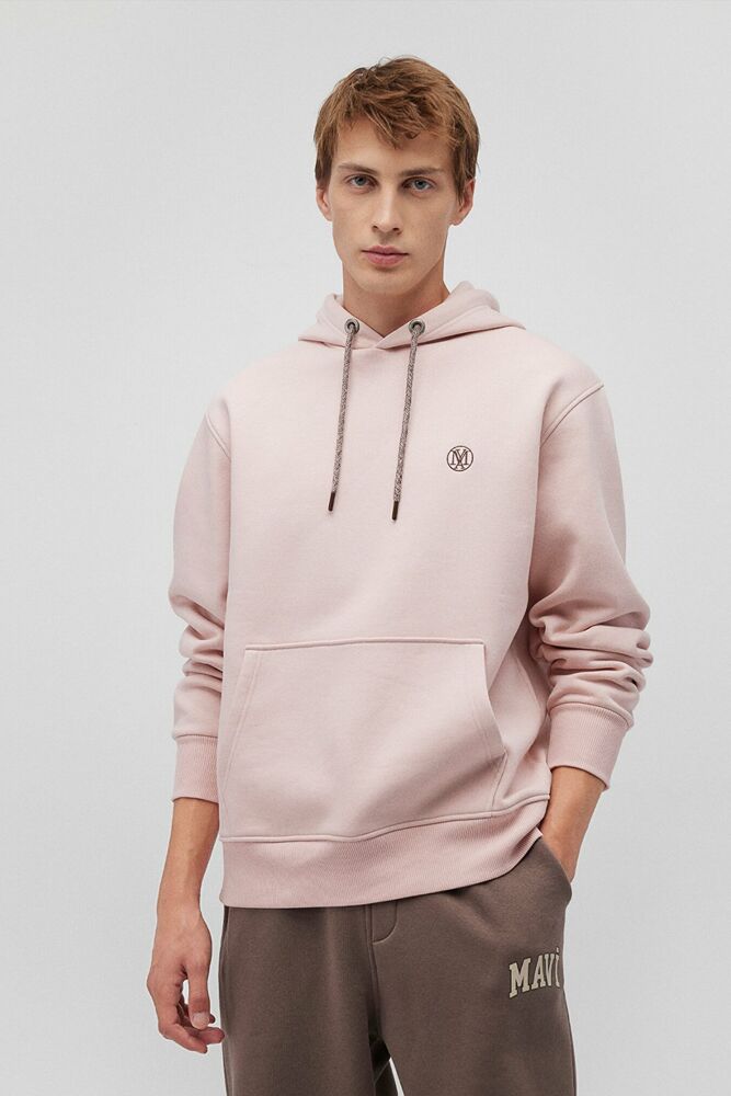 Mavi Kapüşonlu Toz Gül Pembe Erkek Sweat 065809-71150 - 1