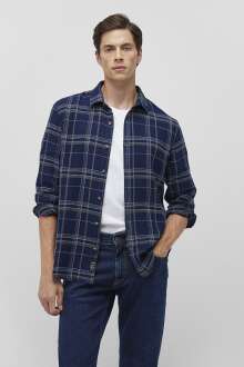 Mavi Kareli İndigo Erkek Gömlek 0211269-88669 - Mavi (1)