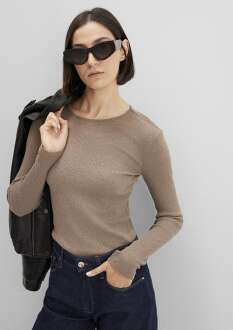 Mavi Kaşmir Karışımlı Kahverengi Uzun Kollu Basic Kadın Sweat 1613655-91335 - 3