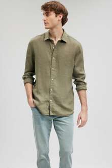 Mavi Keten Erkek Gömlek 021190-86627 - Mavi (1)