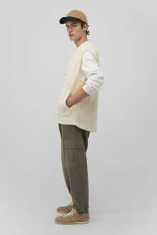 Mavi Kırık Beyaz Erkek Polar Yelek 0S10262-70057 - Mavi (1)