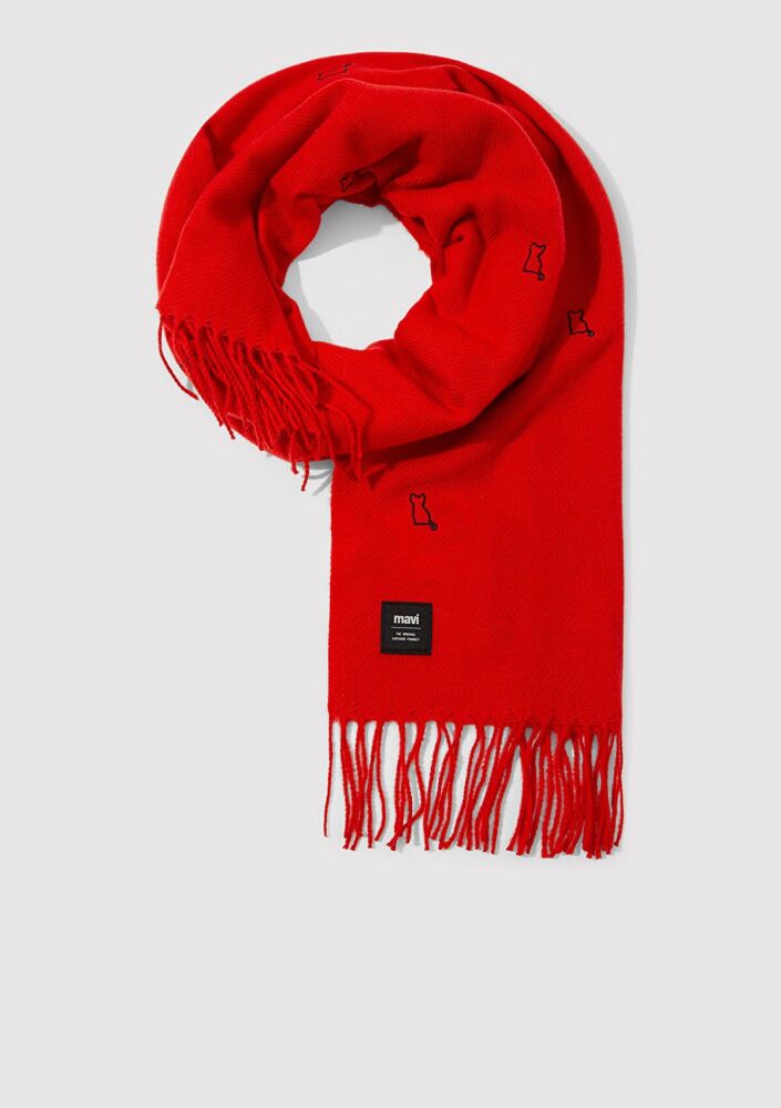 Mavi Kırmızı Kadın Atkı 1911730-27120 - 2