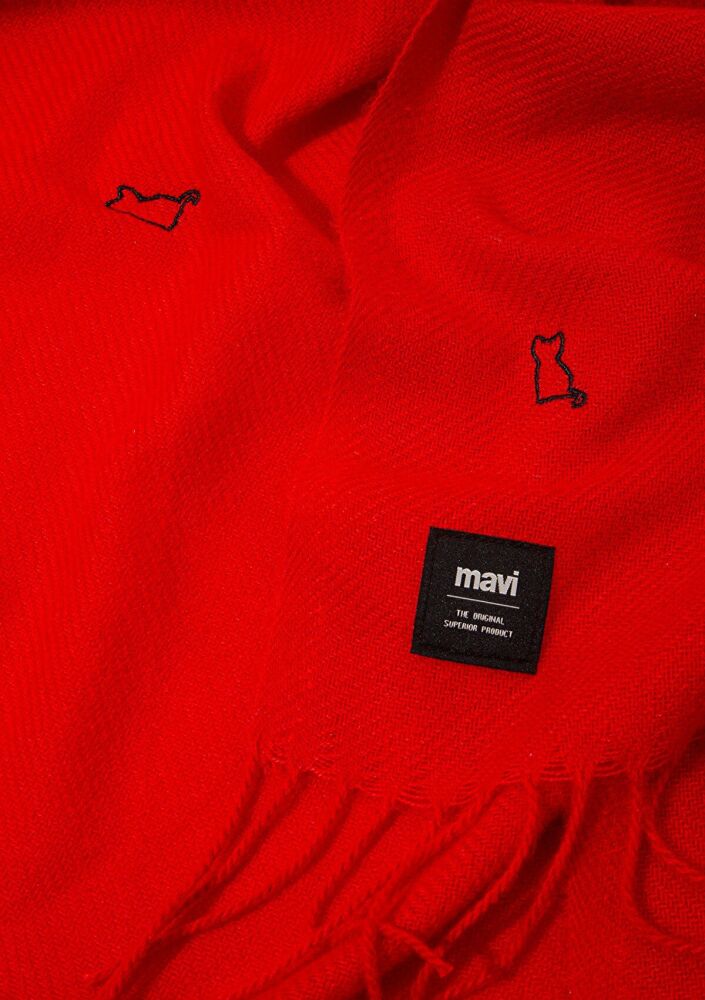 Mavi Kırmızı Kadın Atkı 1911730-27120 - 3