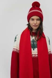 Mavi Kırmızı Kadın Atkı 198940-32180 - Mavi (1)