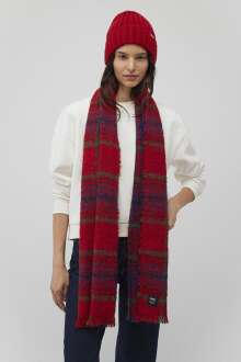 Mavi Kırmızı Kadın Atkı 198945-82677 - Mavi (1)