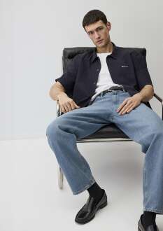 Mavi Kısa Kol Derin Lacivert Loose Fit Erkek Gömlek 0211486-70496 - 1
