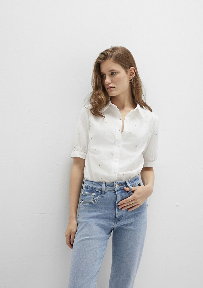 Mavi Kısa Kol Kadın Gömlek 1210060-90701 (1)