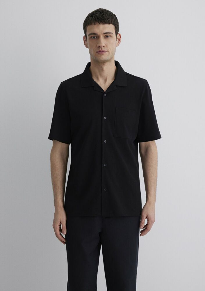 Mavi Kısa Kol Siyah Regular Fit Erkek Gömlek 0211552-900 - 4