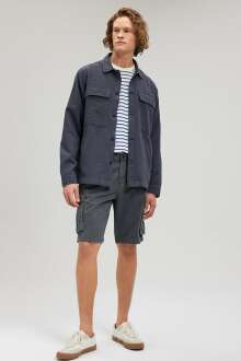 Mavi Koyu Deniz Mavisi Erkek Kargo Şort 0410203-80776 - Mavi (1)