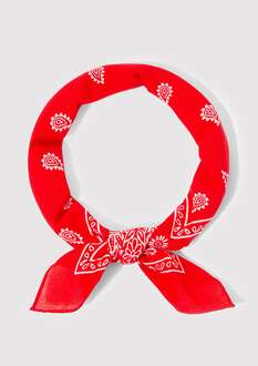 Mavi Koyu Kırmızı Kadın Bandana 1911810-82580 - 4