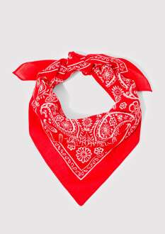Mavi Koyu Kırmızı Kadın Bandana 1911810-82580 - 3
