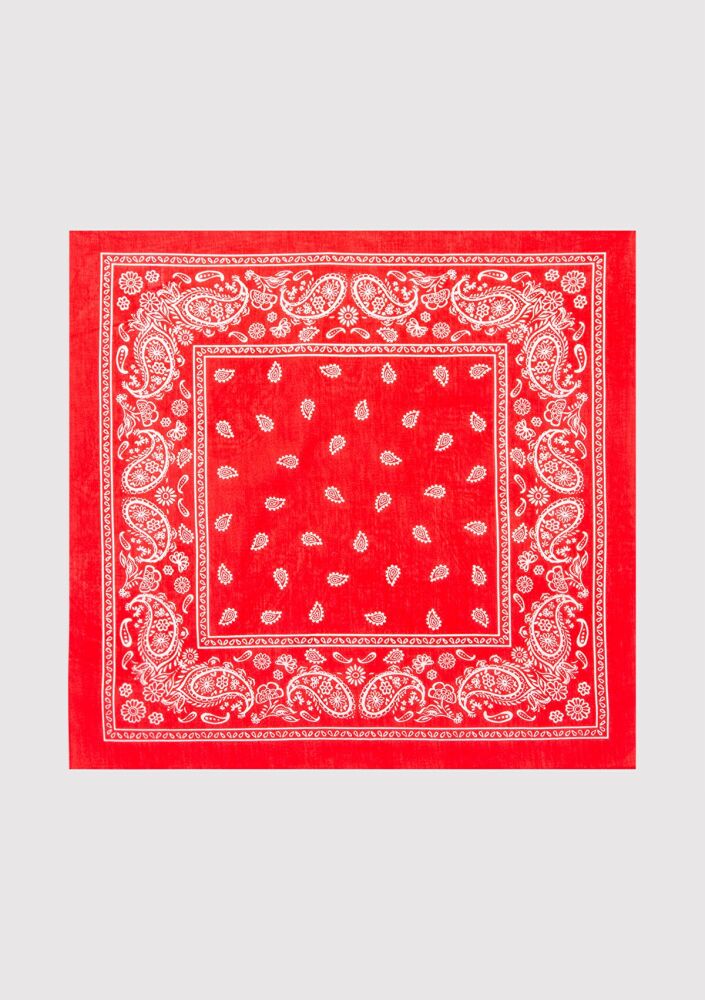 Mavi Koyu Kırmızı Kadın Bandana 1911810-82580 - 5