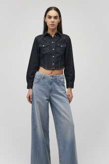 Mavi Kreuzberg Rinse Denim Kadın Jean Gömlek 1210722-88259 - Mavi (1)