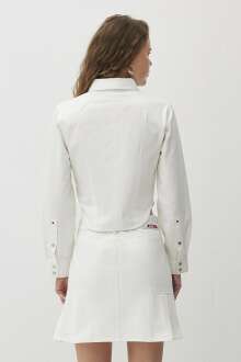 Mavi Kreuzg Off White Denim Kadın Jean Gömlek 1210722-88154 - 4