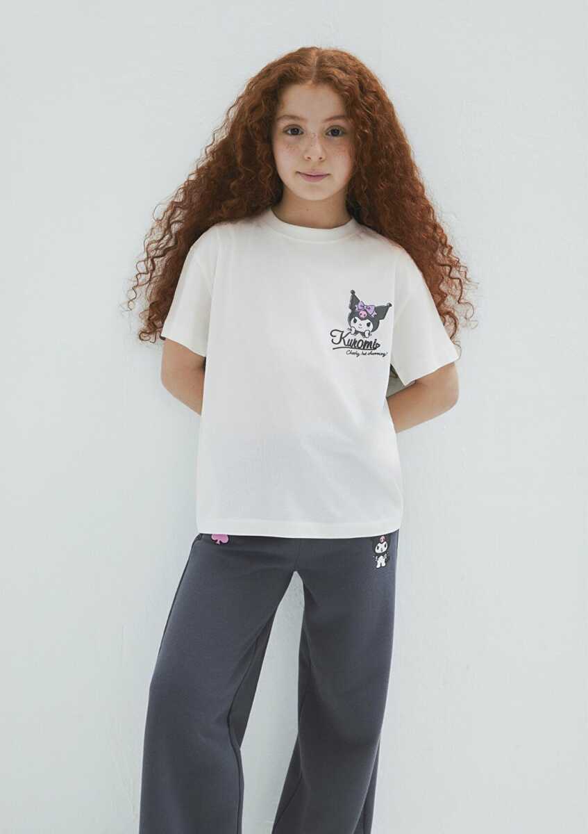 Mavi Kuromi Baskılı Ekru Loose Fit Çocuk Tişört 7610413-70057