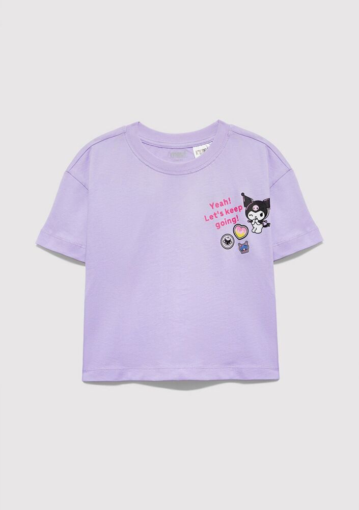 Mavi Kuromi Baskılı Mor Loose Fit Çocuk Tişört 7610414-70519 (1)