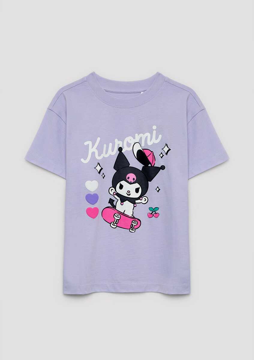 Mavi Kuromi Baskılı Mor Loose Fit Çocuk Tişört 7610457-70523