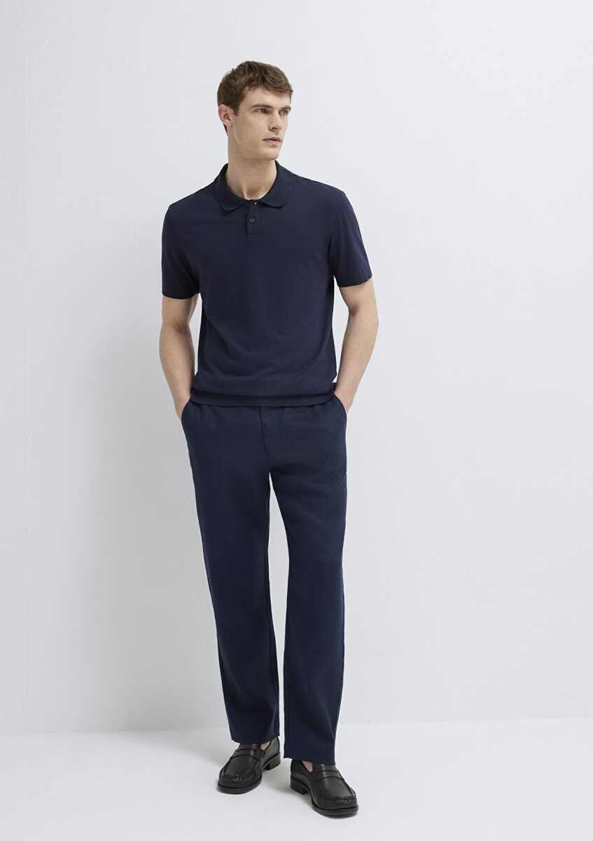 Mavi Lacivert Erkek Keten Pantolon 0010595-86623