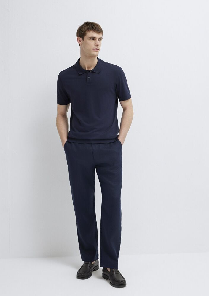 Mavi Lacivert Erkek Keten Pantolon 0010595-86623