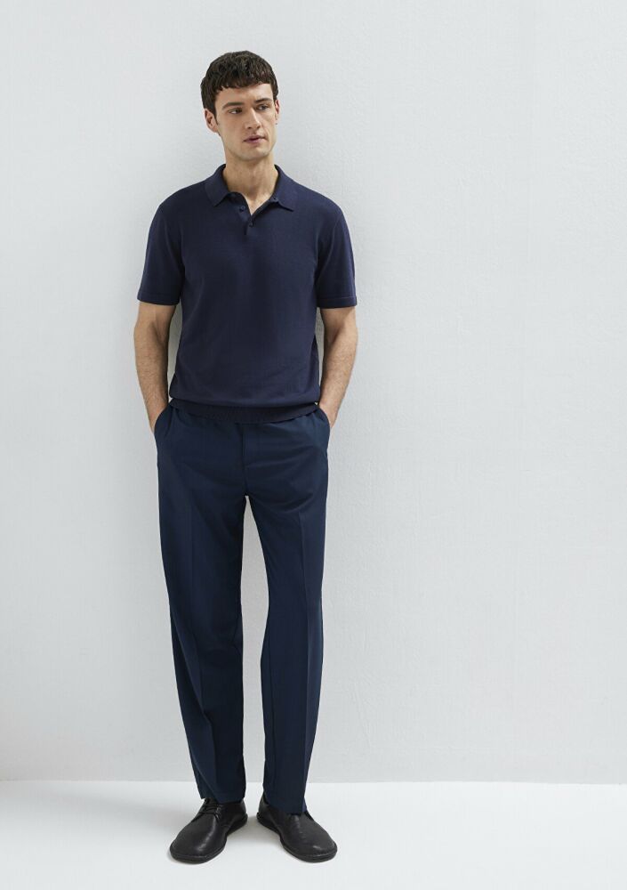 Mavi Lacivert Triko Polo Yaka Erkek Tşört 0710248-83699 (1)