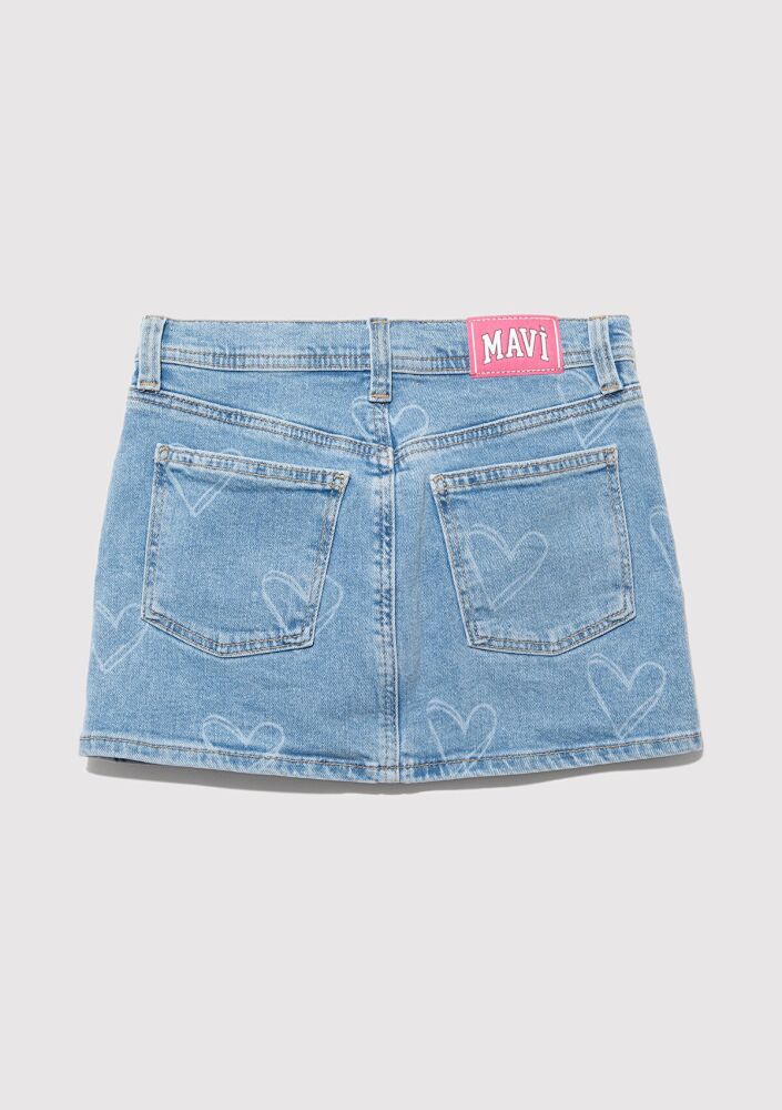 Mavi Laıla Lt Heart Denim Çocuk Jean Etek 7310000-89486 - 4