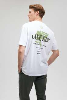 Mavi Lake Sıde Beyaz Erkek Tişört 0612021-620 - Mavi (1)