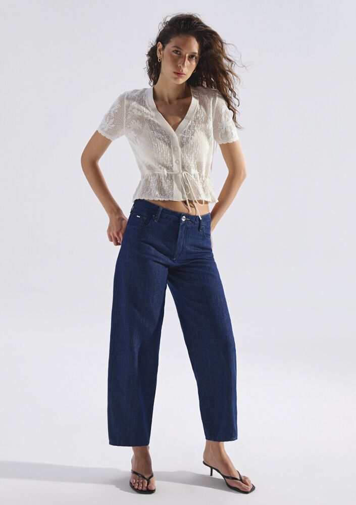 Mavi Leila Mavi Edition Keten Karışımlı Rinse Baggy Fit Yüksek Bel Kadın Jean Pantolon 1010600-A3174
