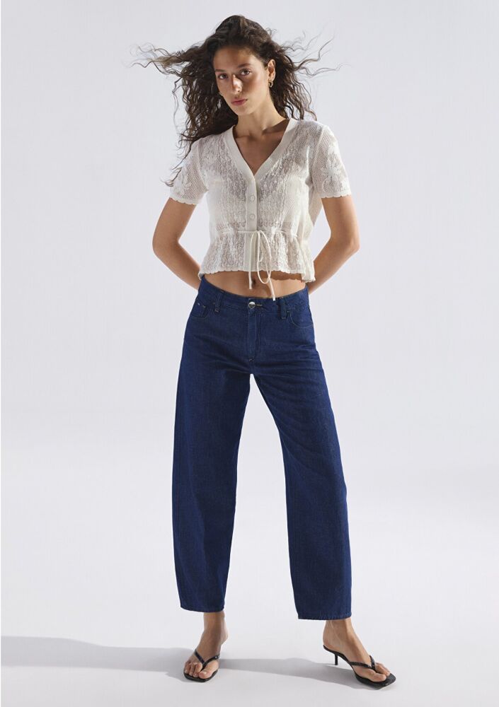 Mavi Leila Mavi Edition Keten Karışımlı Rinse Baggy Fit Yüksek Bel Kadın Jean Pantolon 1010600-A3174 (1)