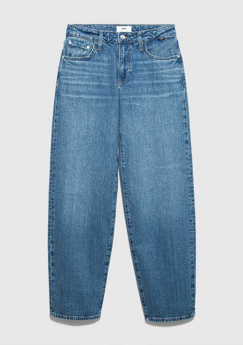 Mavi Leila Premium Blue Gölgeli Koyu Mavi Baggy Daralan Paça Kadın Jean Pantolon 1010600-A1572